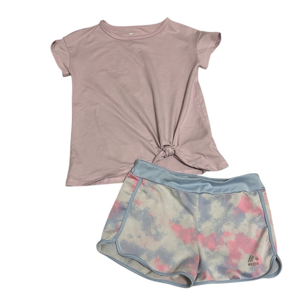 Girls lavender  T-Shirt and Tie-Dye Shorts Set